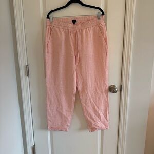 J.Crew Pink and White Striped Drawstring Pants